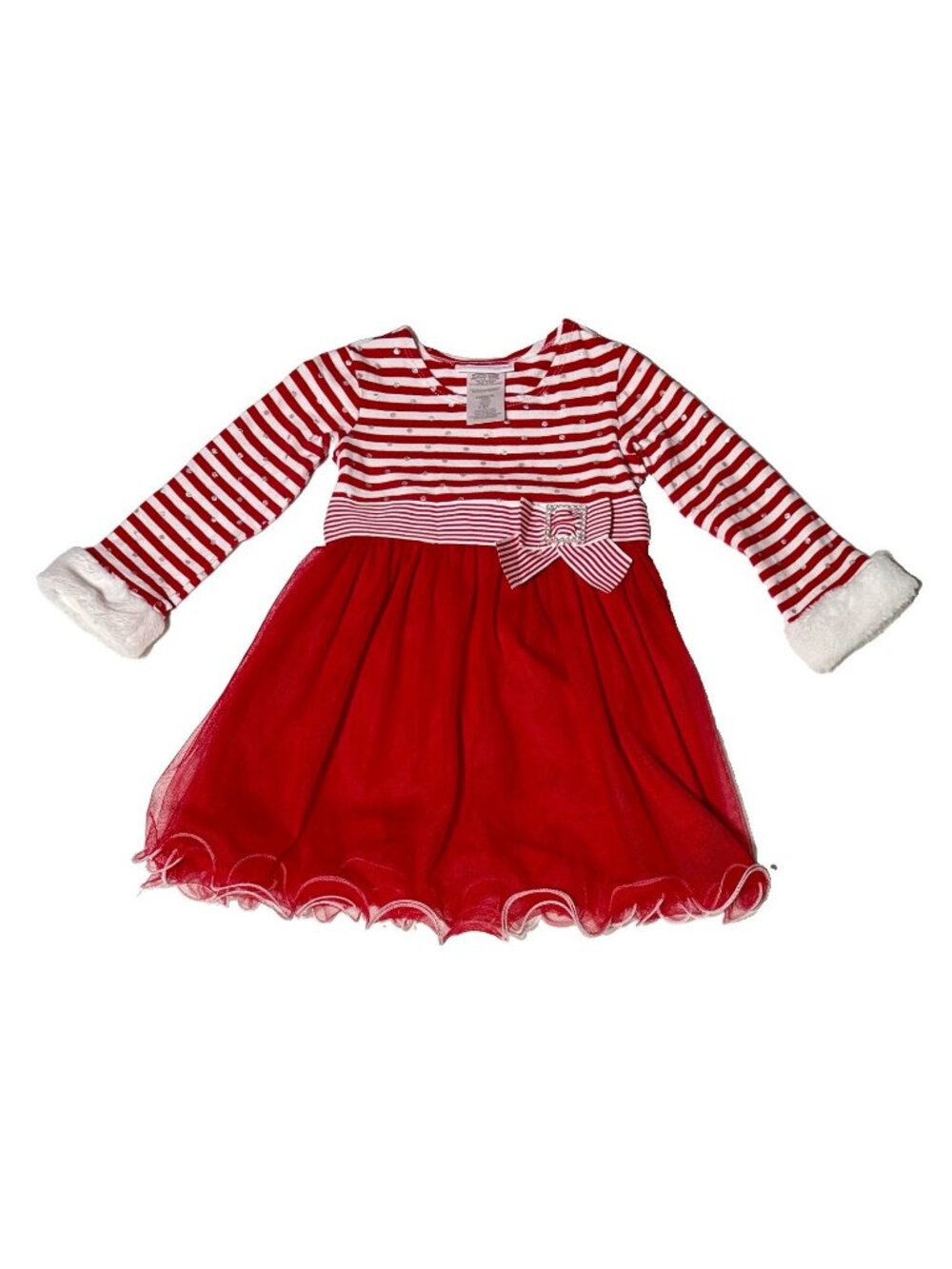 Bonnie Jean Holiday Red And White Dress Size 3T